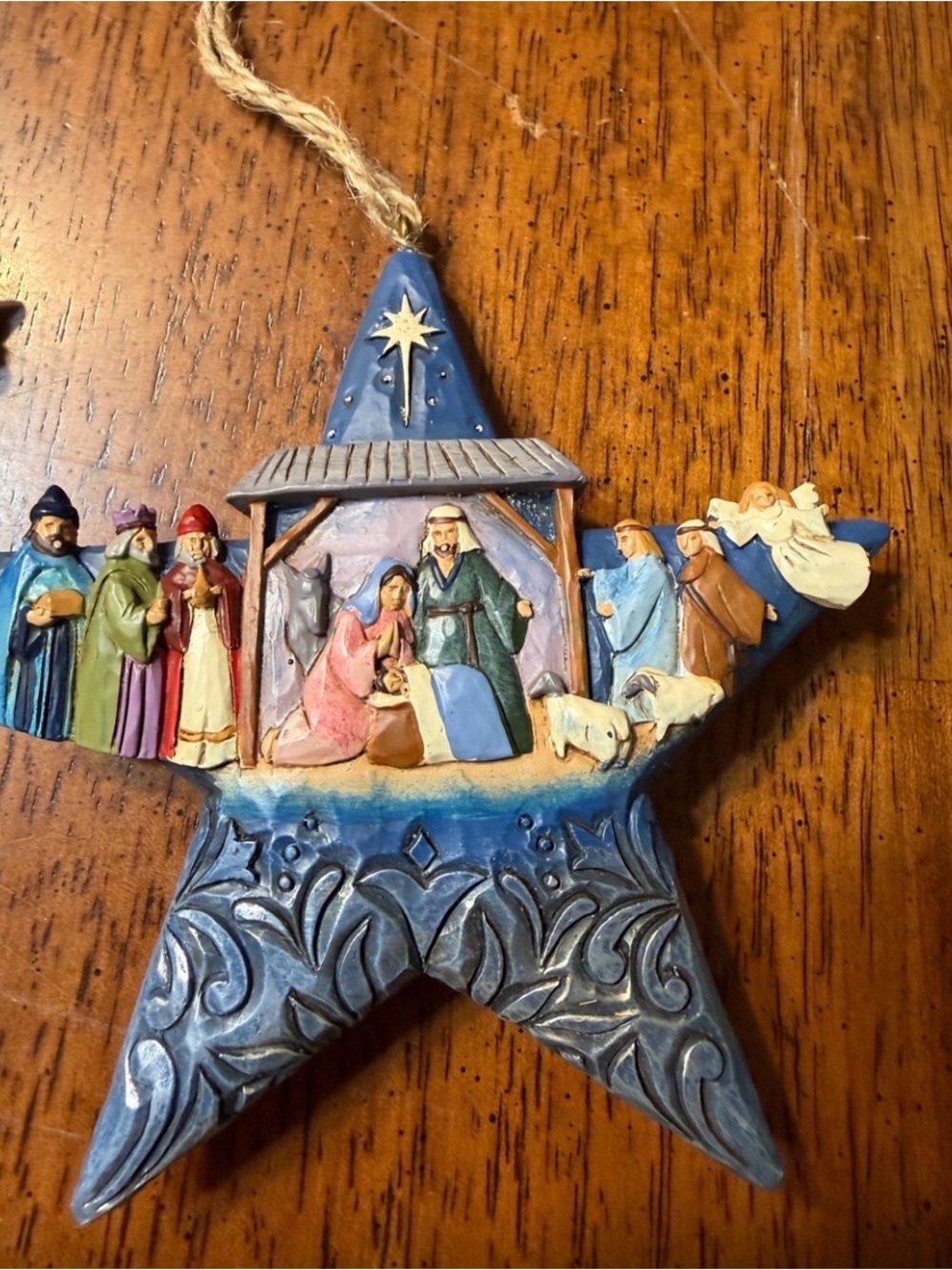 Jim Shore Blue Star Nativity Hanging Ornament